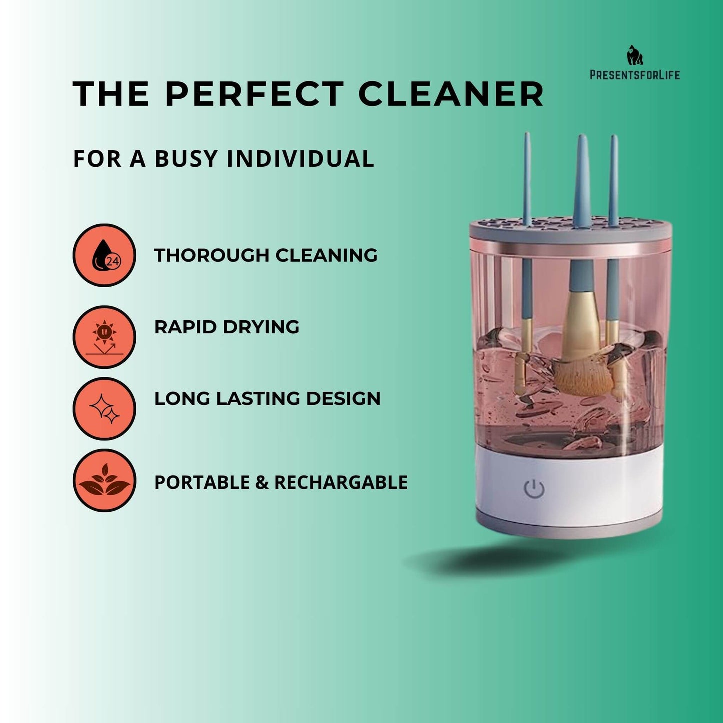 BRUSHBRITE™ - Rechargeable Makeup Brush Cleaner